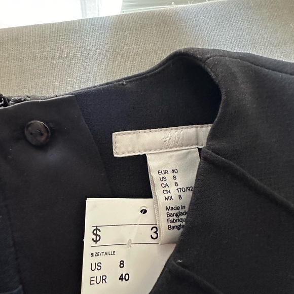 NWT H&M Black Pencil Cocktail Dress Size: 8 - Picture 6 of 7